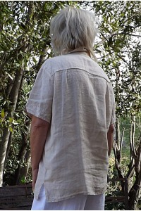 Chemise lin Séverine beige et pantalon Omer.