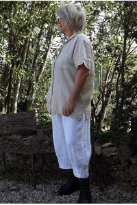 Chemise lin Séverine beige et pantalon Omer.