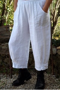 Pantalon lin Omer blanc.