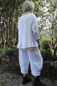 Pantalon lin Omer blanc et chemise lin Séverine