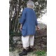 Tunique lin grande taille Romane bleu jean et pantalon lin Omer beige