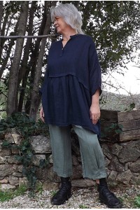 Pantalon lin Omer kaki et tunique lin Colette