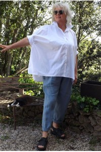 Chemise Oversize Hélène blanche et pantalon lin Gabriel