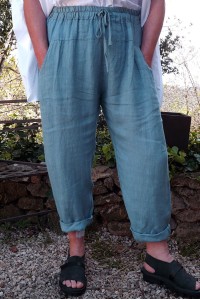 Pantalon lin Gabriel bleu  Bahamas