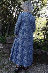 Robe longue lin Rosaline bleue
