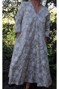 Robe longue lin Rosaline taupe