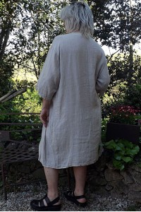 Robe longue lin grande taille Frédérique beige