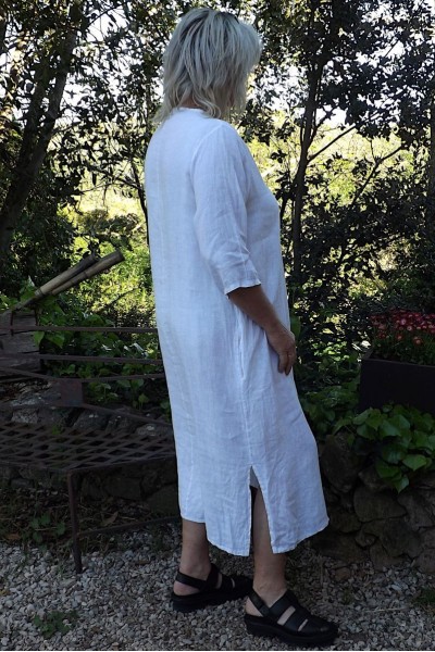 Robe longue lin Tania blanche
