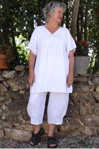 Tunique en gaze de coton Ava et pantalon lin Omer