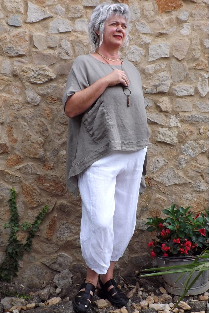 tunique lin Agathe taupe tunique lin Agathe taupe