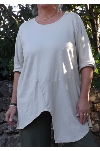 Tunique Femme en Coton - Originale et Confortable de couleur mastic