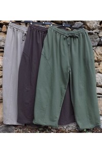 Pantalon en Coton Façon Sweat choco- Grande taille