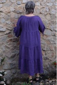 Robe longue en lin grande taille violine - Élégance et confort