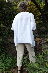 Tunique Oversize Femme en Coton Léger blanc.