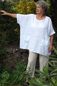 Tunique Oversize Femme en Coton Léger blanc.