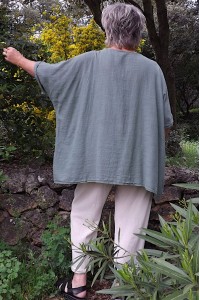 Tunique Oversize Femme en Coton Léger kaki.