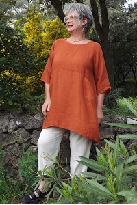 Tunique Emma terracotta et pantalon lin Antoine
