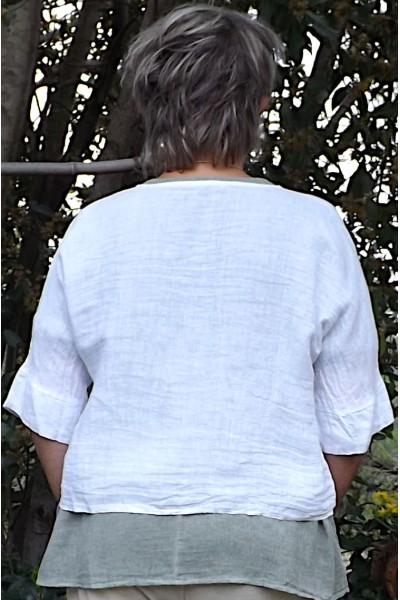 Veste courte en lin blanc pour femme – Élégance naturelle