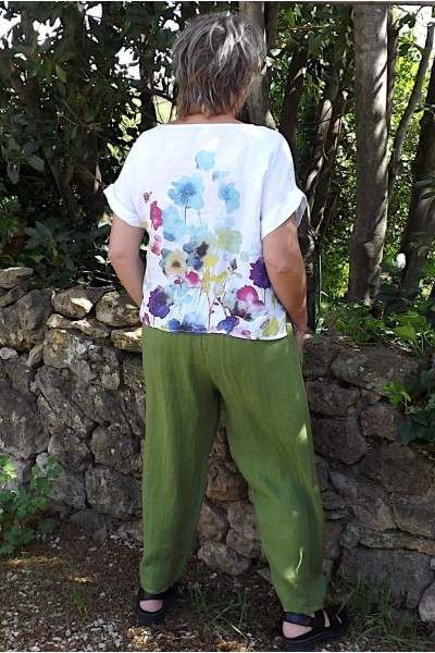 Pantalon en Lin Grande Taille avec Grandes Poches – Confort & Élégance