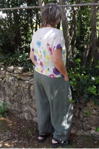 Pantalon en Lin Grande Taille kaki avec Grandes Poches – Confort
