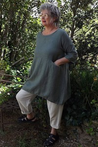 Tunique lin Emma kaki clair et pantalon Antoine
