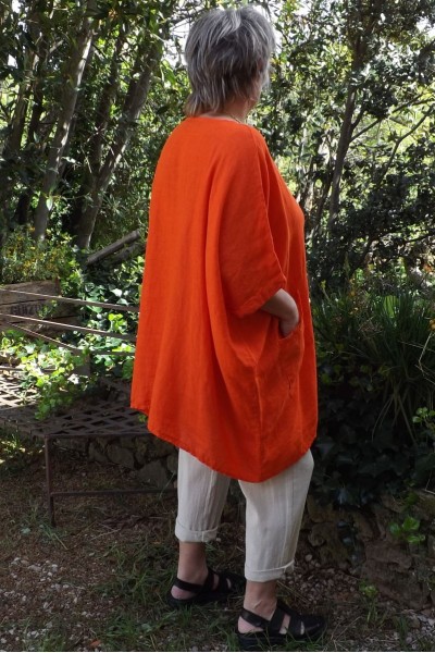 Tunique en lin oversize femme – Poches généreuses