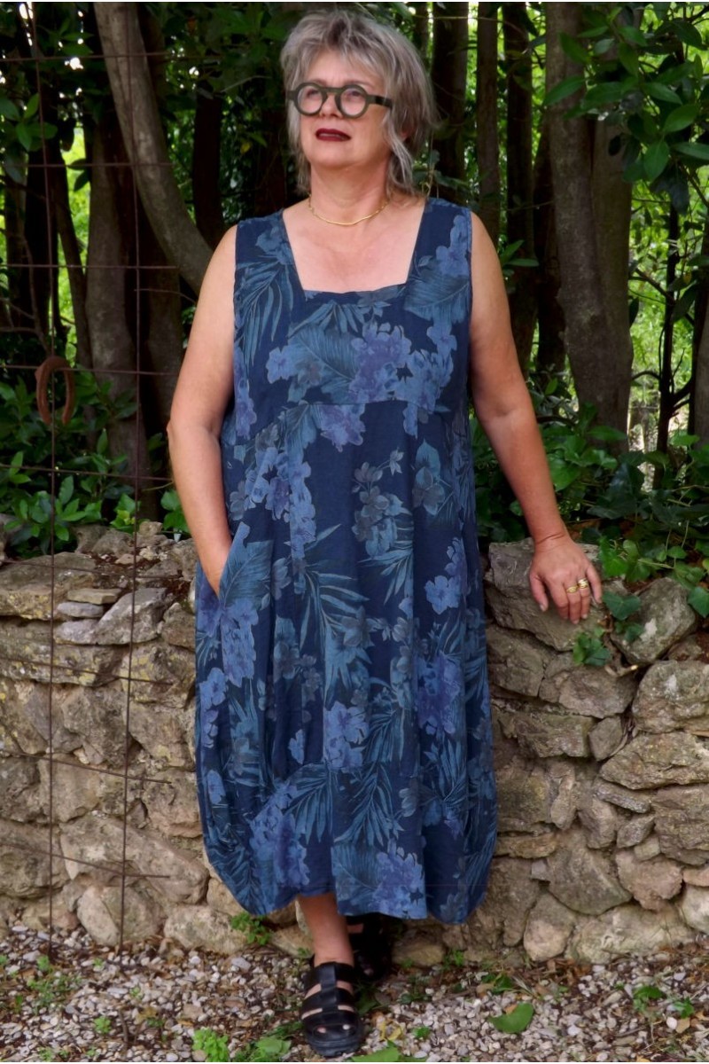 robe chasuble en lin Josette marine robe chasuble en lin Josette marine