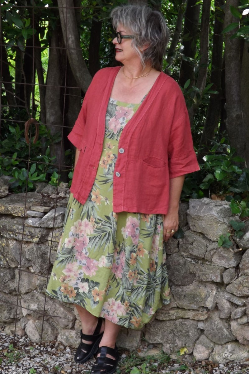 Veste lin Coco et robe chasuble lin Josette Veste lin Coco et robe chasuble lin Josette