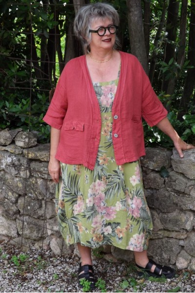 Veste courte en lin femme – Élégante & légère avec 2 poches