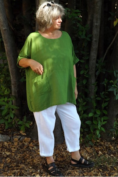 Tunique Oversize Femme en Coton Léger acacia.