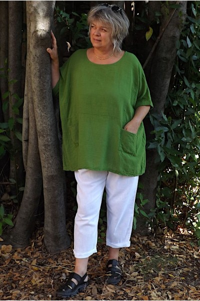 Tunique Oversize Femme en Coton Léger acacia.