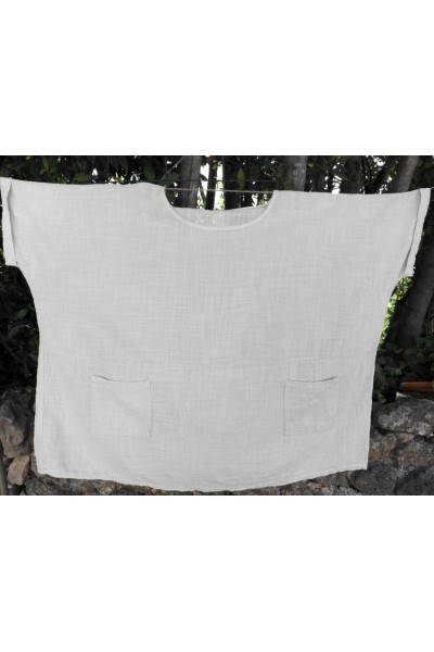Tunique Oversize Femme en Coton Léger beige.