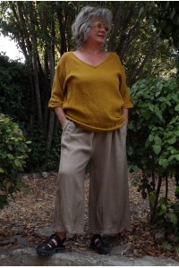 Top en gaze de coton jaune pour femme – léger, tendance et confortable