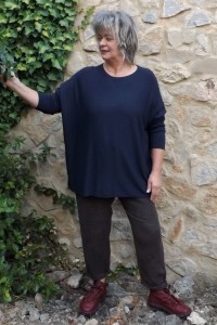 pull léger grande taille marine femme - angora et laine doux