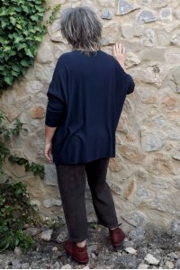 pull léger grande taille marine femme - angora et laine doux