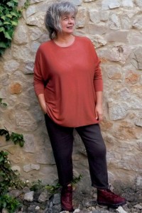 pull léger grande taille rouille femme - angora et laine doux