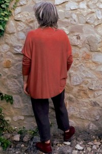 pull léger grande taille rouille femme - angora et laine doux