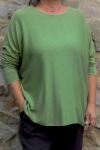 pull léger grande taille vert chiné femme - angora et laine doux
