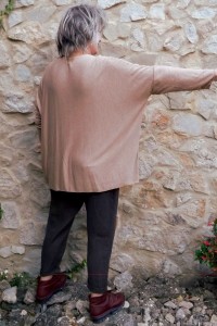 pull léger grande taille beige chiné femme - angora et laine doux