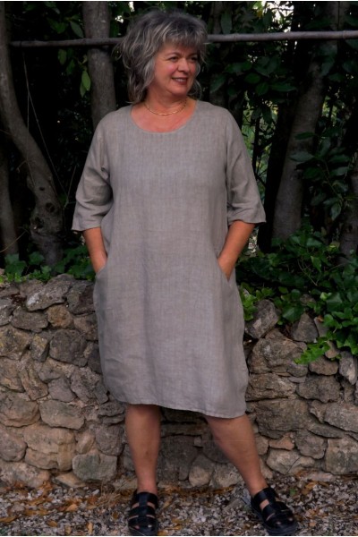 Robe lin Eva couleur grège