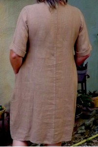 Robe en lin beige Pérou grande taille – Élégance et confort