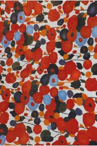 Foulard coton floral multicolore sur fond blanc - Accessoire élégant