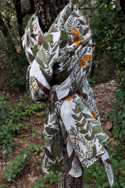 foulard coton Ava kaki