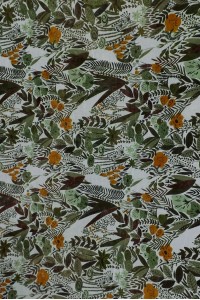 Foulard en coton motif végétal - Tons naturels - Elégant et doux