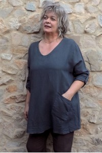Tunique lin Séverine Gris Anthracite