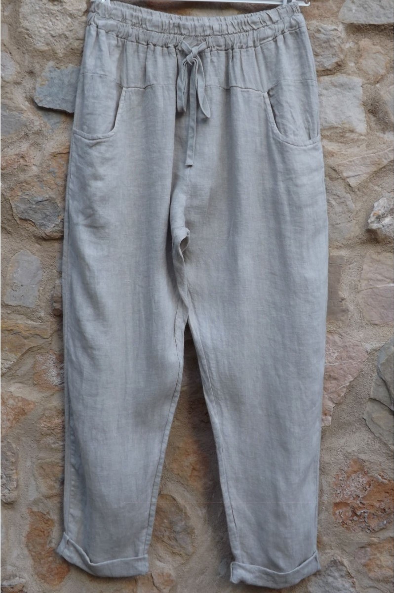 Pantalon lin Petit Gabi beige Pantalon lin Petit Gabi beige
