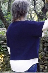 Pull femme over size bleu marine – Doux, chaud et sans laine