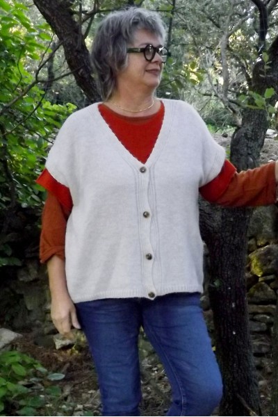 Gilet laine sans manches Tristan Beige