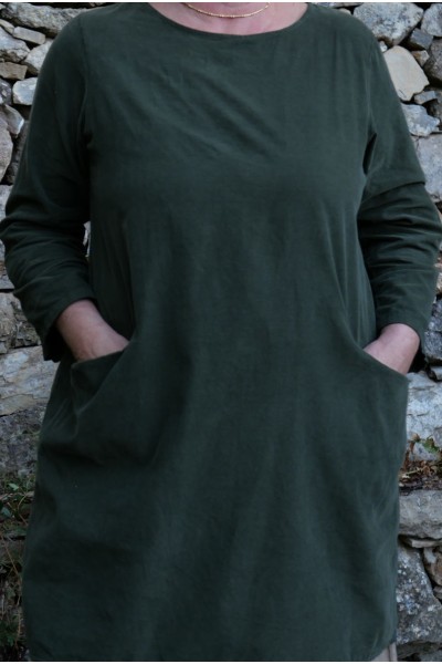 Tunique Robe Grande Taille en Velours de Coton – Élégance & Confort
