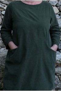 Tunique Robe Grande Taille en Velours de Coton – Élégance & Confort